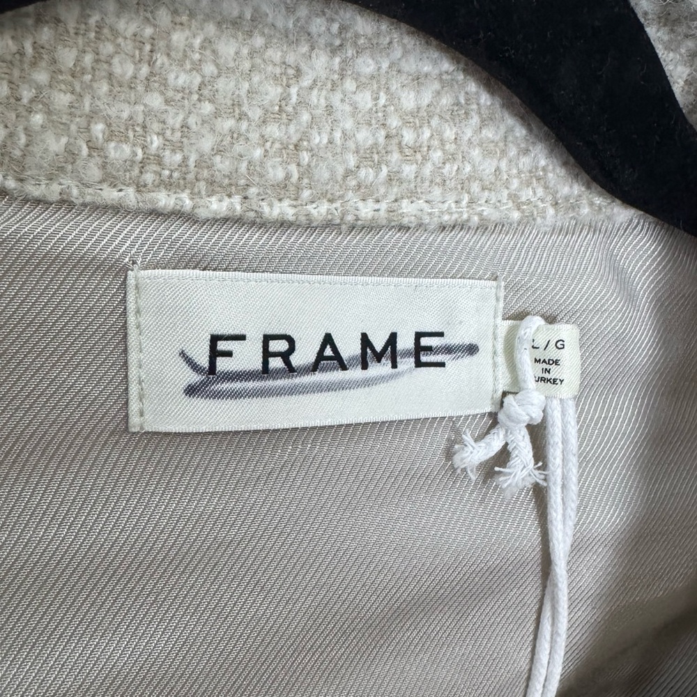 Frame Tweed Overshirt Dove Men’s Large - Picture 3 of 5